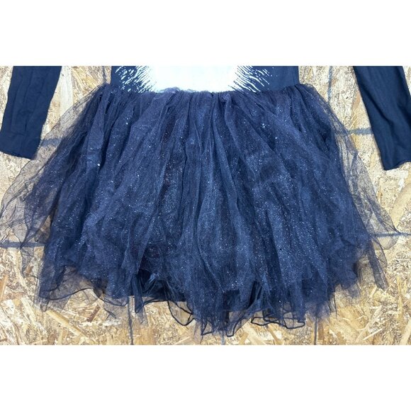 Dr. Seuss Cat in the Hat Tulle Glitter Tutu Dress Black Red Velvet Bow Girl's M - Picture 4 of 8